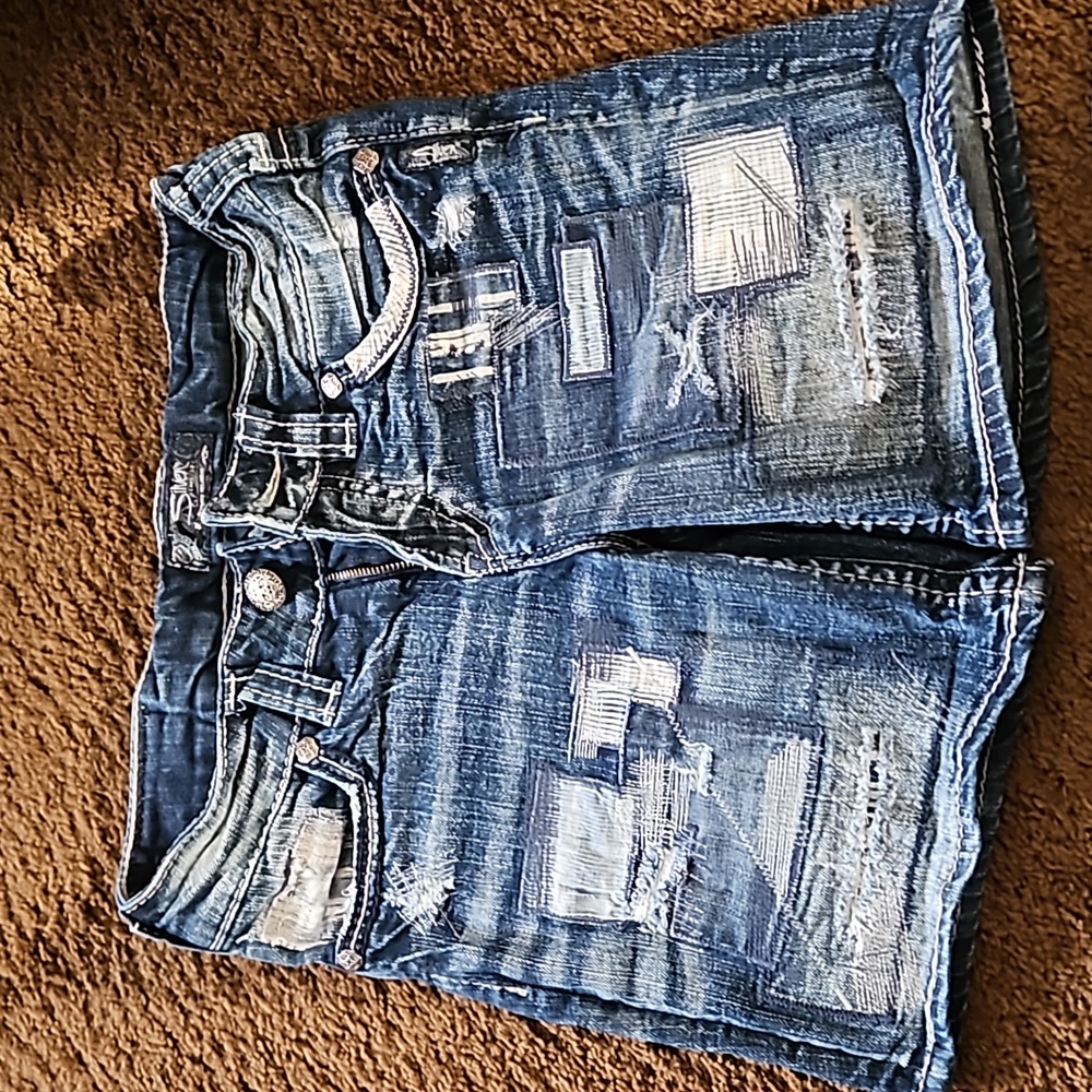 Silver suki 25 patchwork shorts
